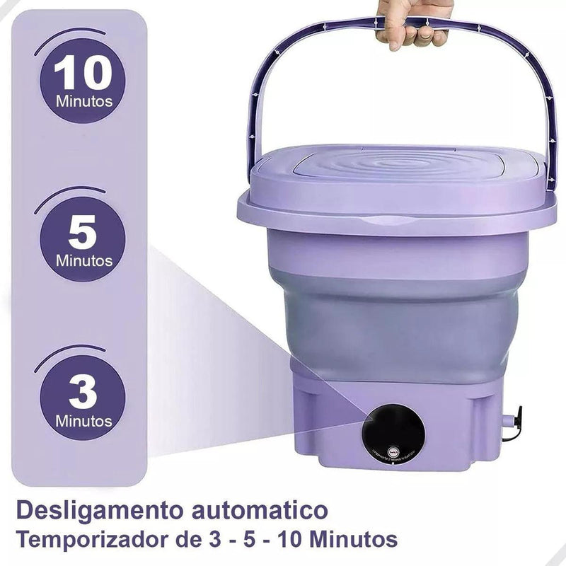 Mini Máquina de Lavar Roupa Portátil – Compacta, Potente e Perfeita para Pequenos Espaços